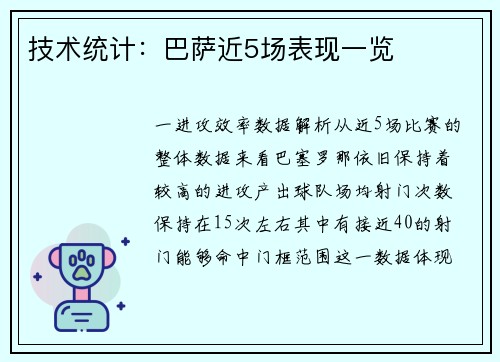 技术统计：巴萨近5场表现一览